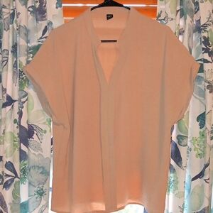 Chic Beige V-Neck Blouse